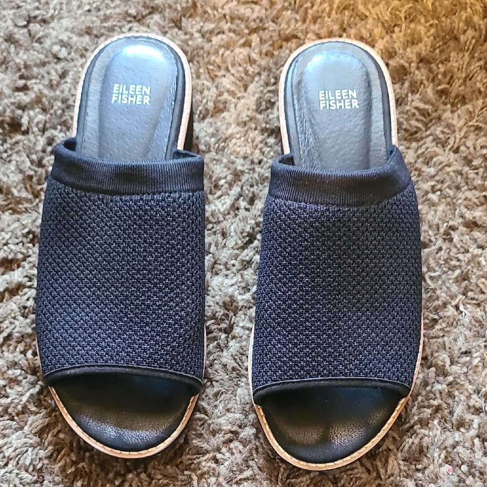 Eileen Fisher Telly Recycled Stretch Knit Wedge Sandal